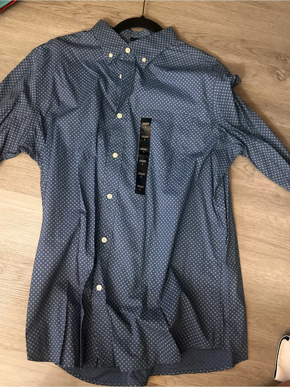Banana Republic Navy Blue Dot-Print Button-Down Shirt